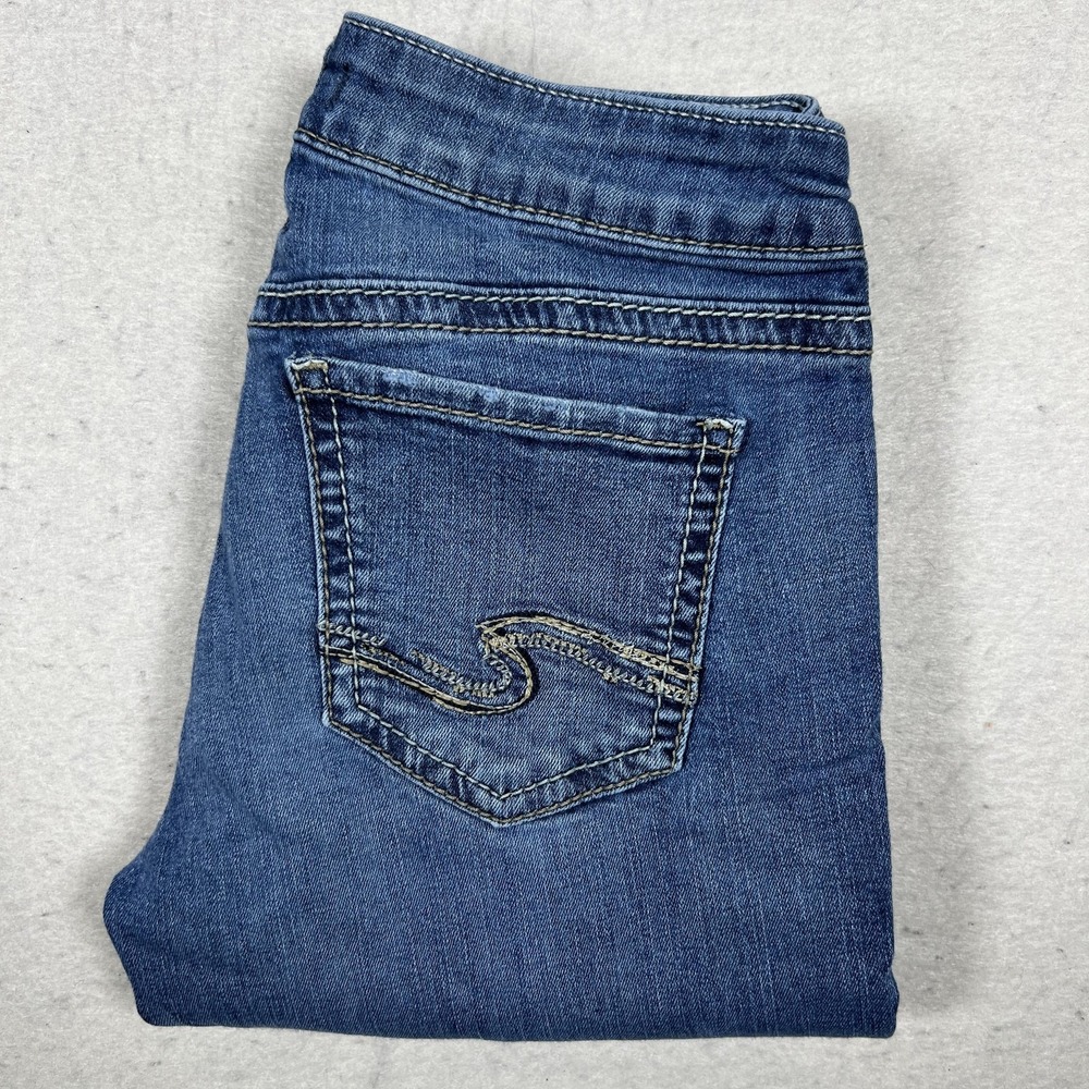 Silver Jeans Co. Suki Straight Jeans Womens 27x32 Blue Stretch Denim Medium Wash